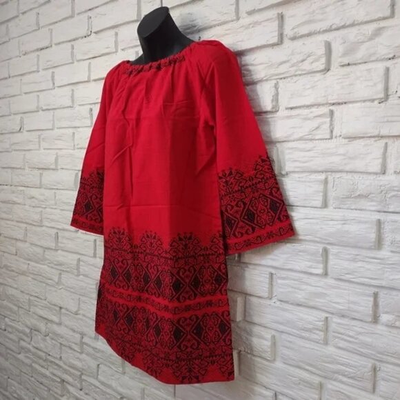 EL GRECO Red Embroidered Dress Size 1 NWOT - Picture 4 of 11